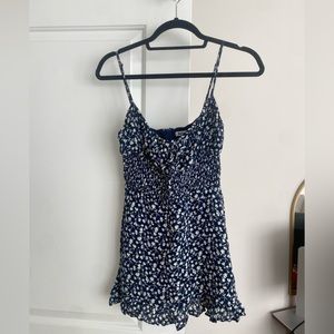 Like New Reformation Blue Floral Mini Dress w/ Adjustable Straps